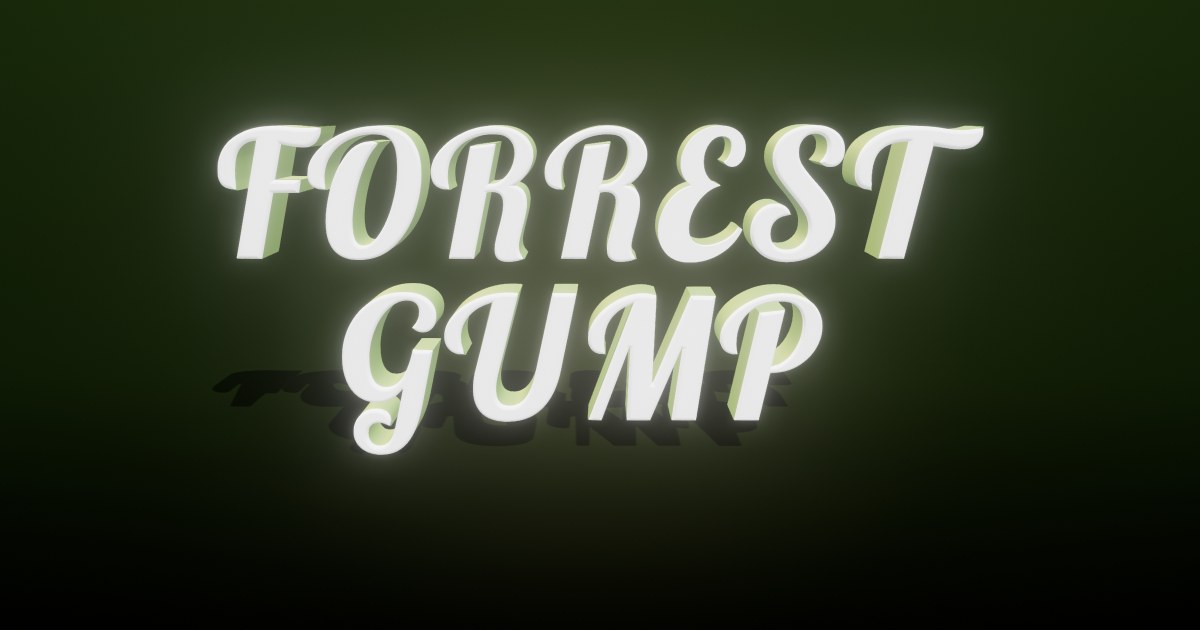 Forrest Gump 3D text effect