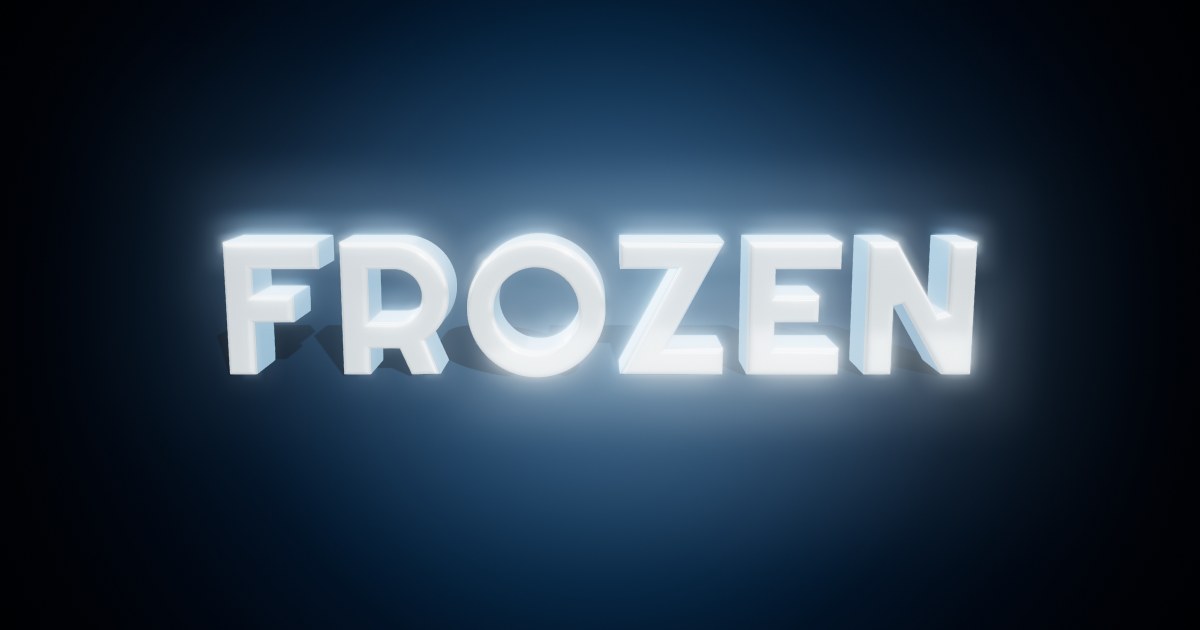 Frozen 3D text effect