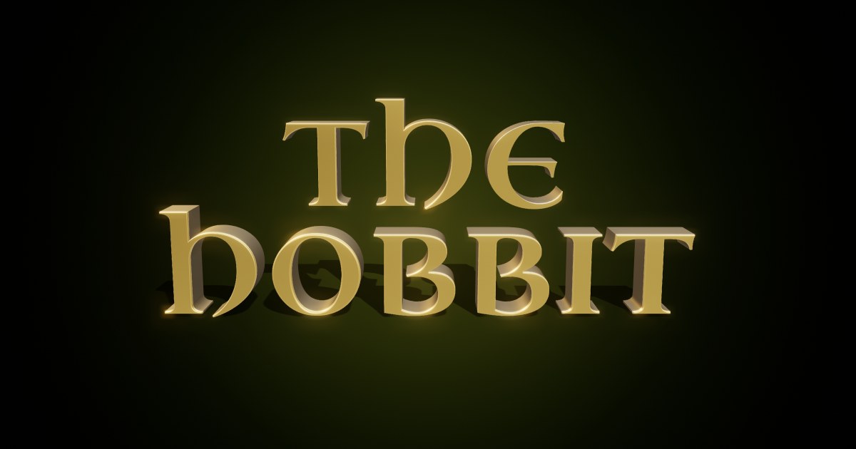 The Hobbit 3D text effect