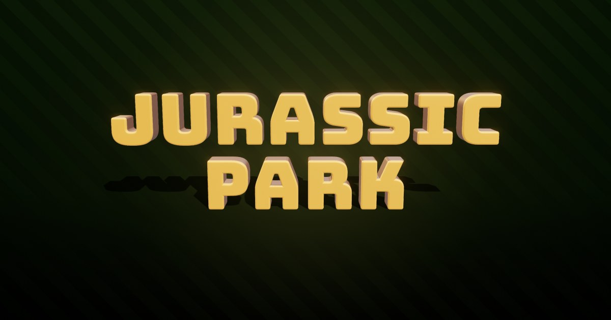 Jurassic Park 3D text effect