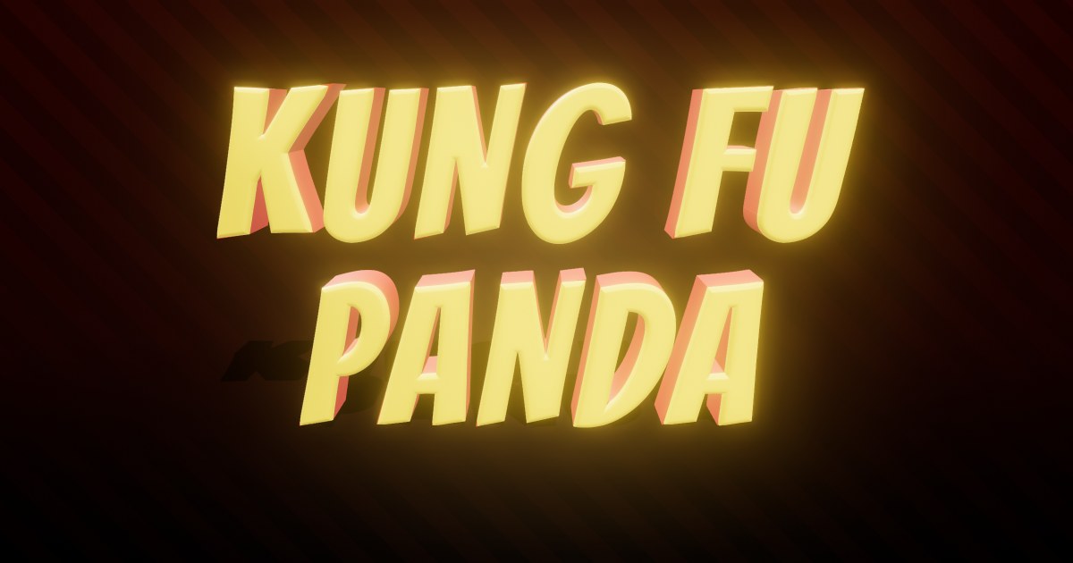 Kung Fu Panda 3D text effect