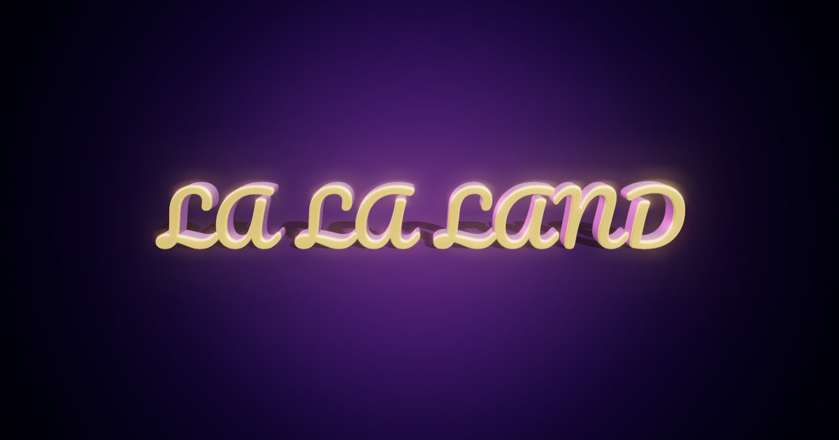 La La Land 3D text effect