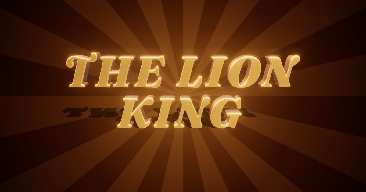 The Lion King 3D text effect