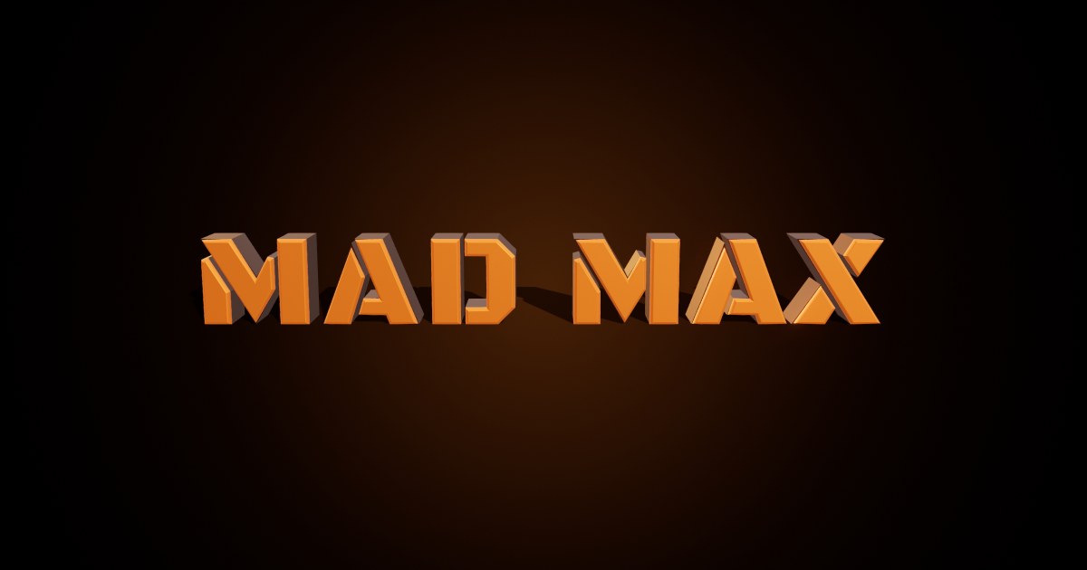 Mad Max 3D text effect