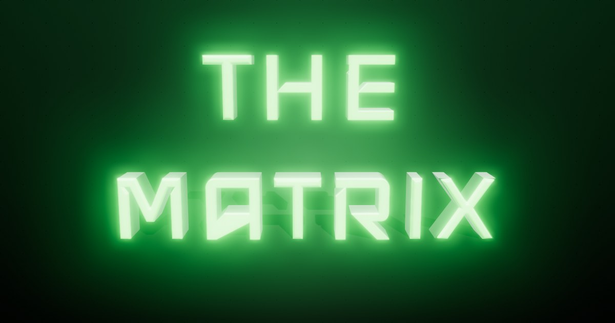 The Matrix 3D text effect