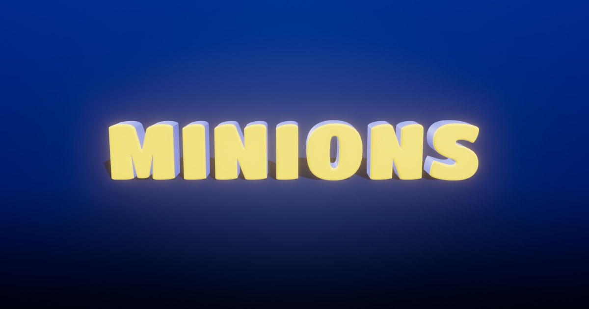 Minions 3D text effect