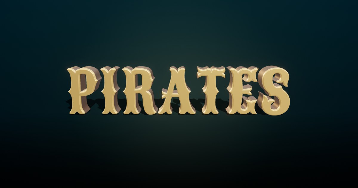 Pirates of the Caribbean 3D text effect