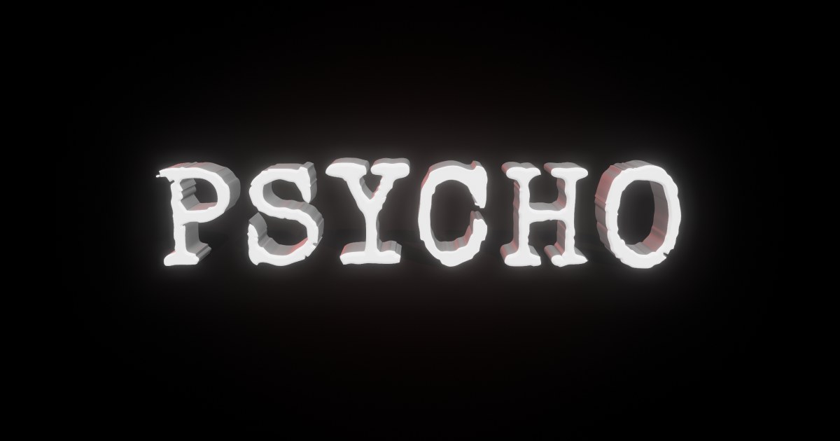 Psycho 3D text effect