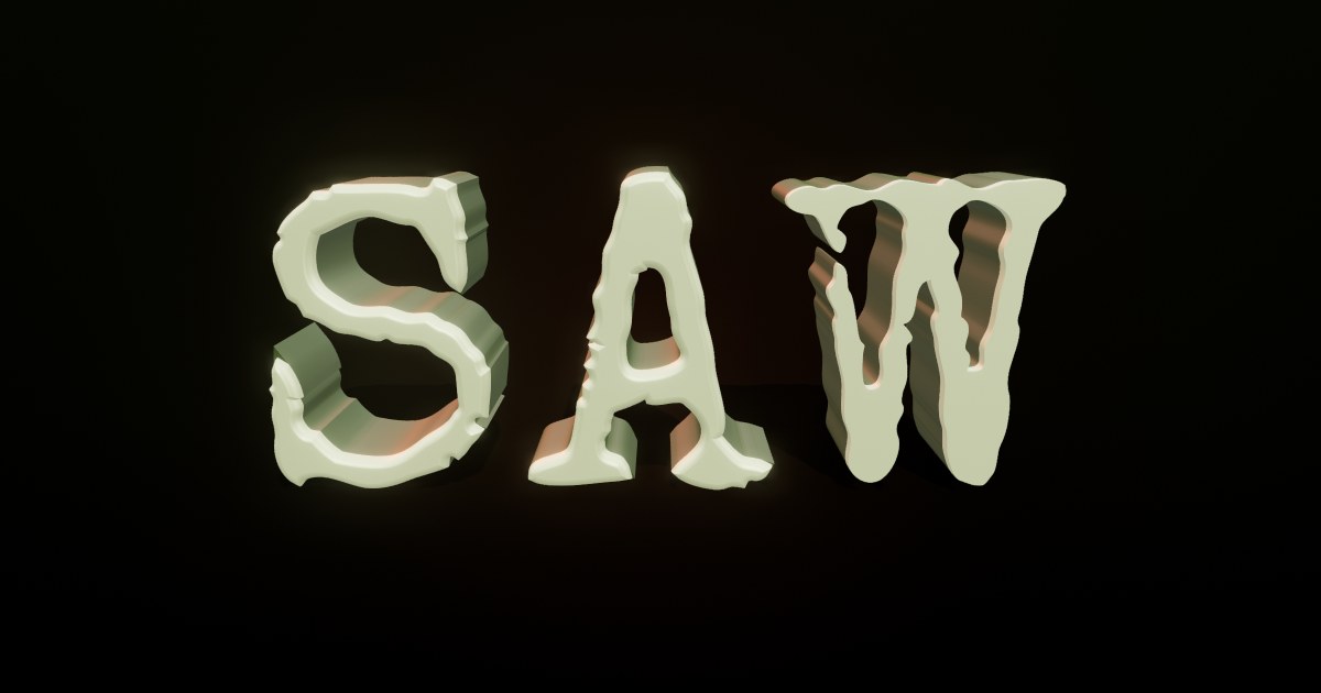 Saw 3D text effect