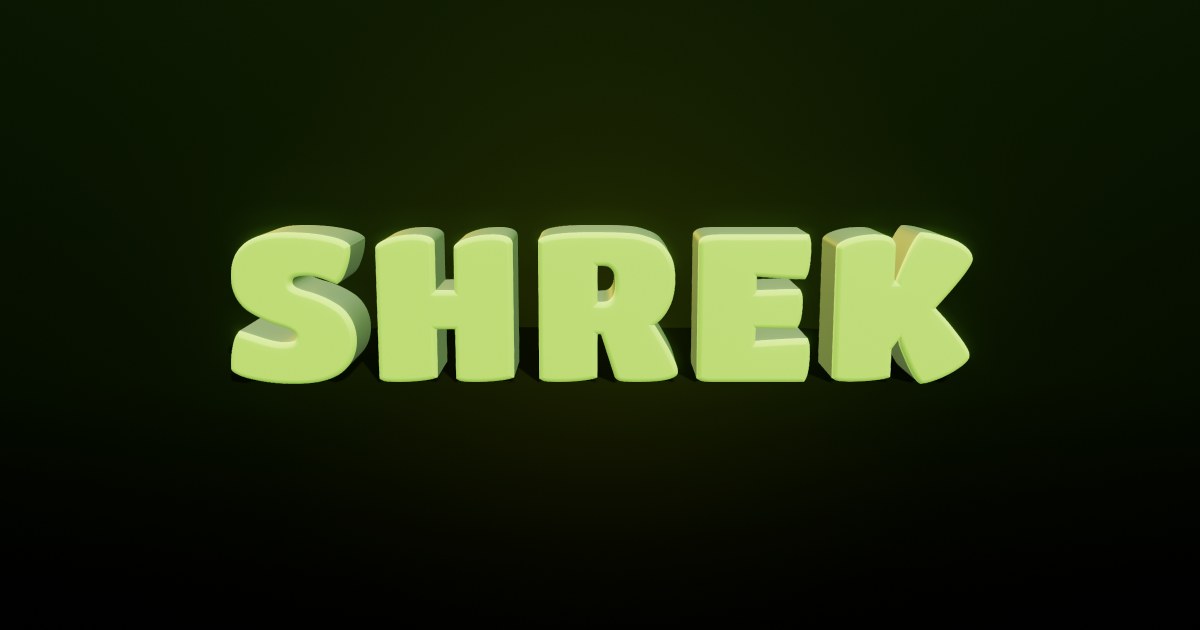 Shrek 3D text effect
