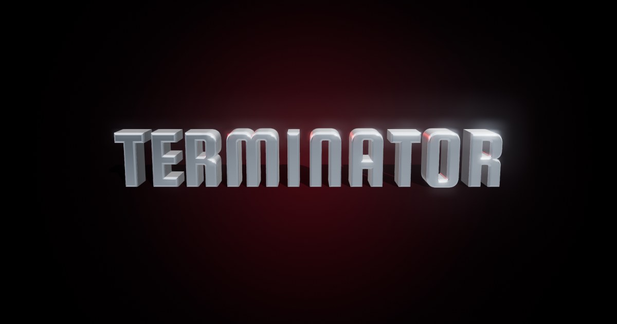 Terminator 3D text effect