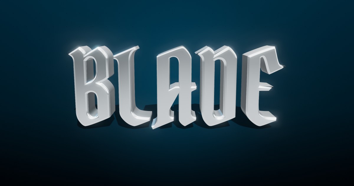 Blade 3D text effect