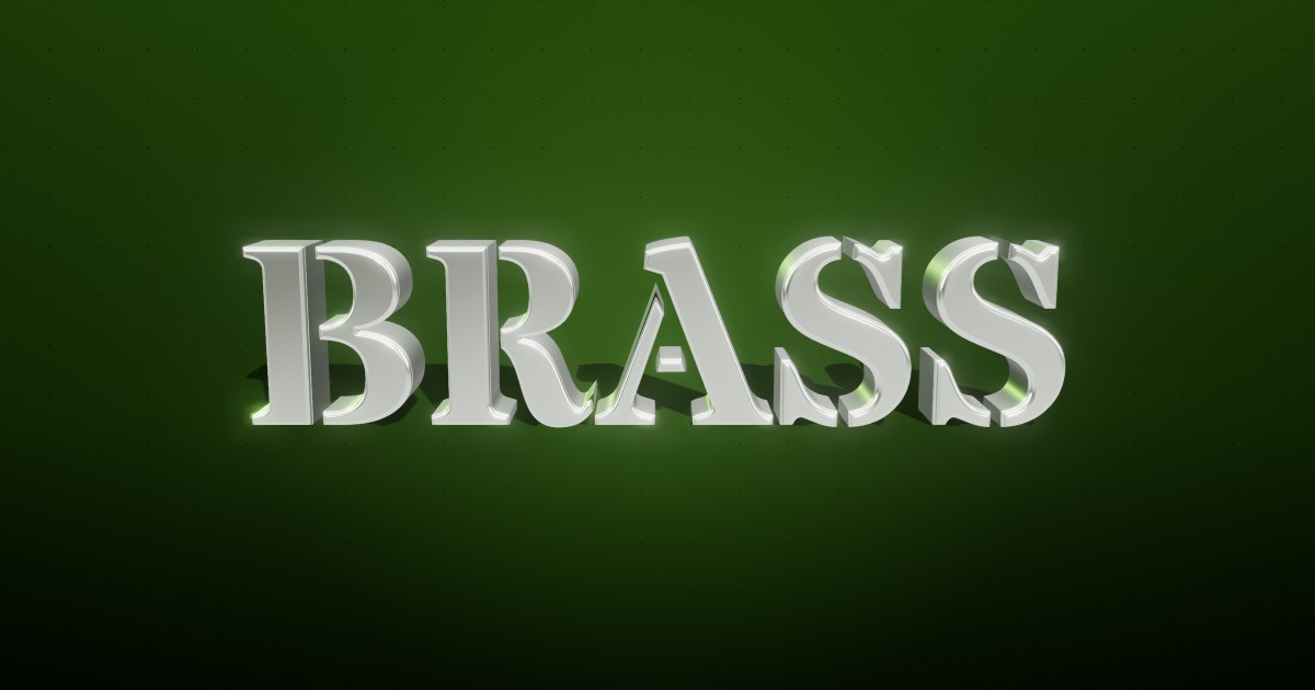 Brass 3D text effect