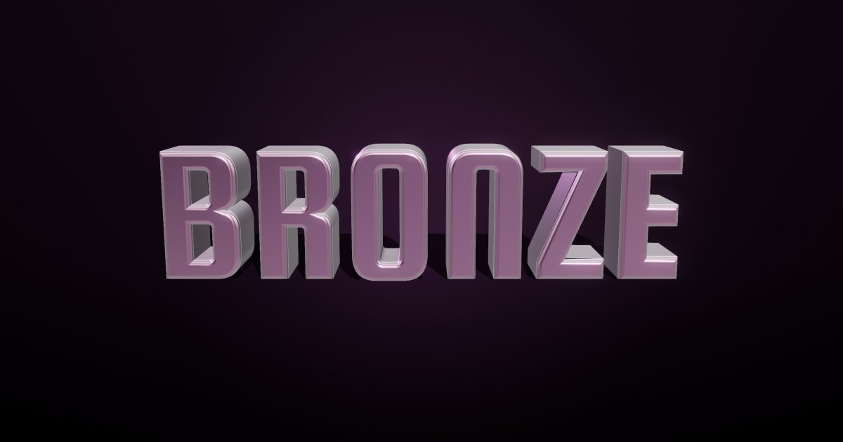 Bronze 3D text effect