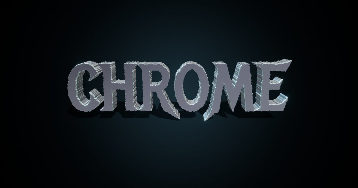 Chrome 3D text effect