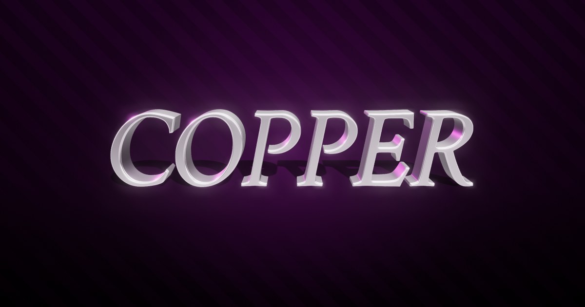 Copper 3D text effect