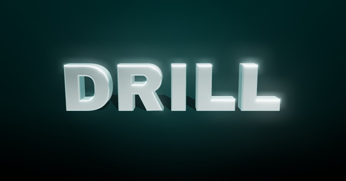 Drill 3D text effect
