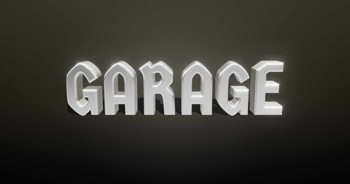 Garage 3D text effect