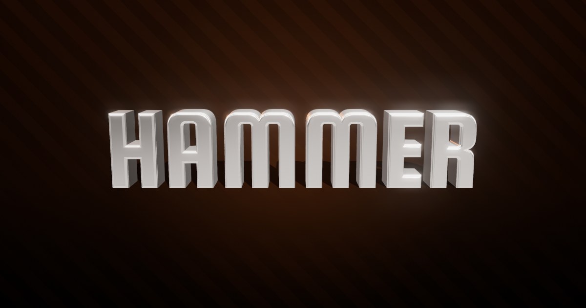 Hammer 3D text effect
