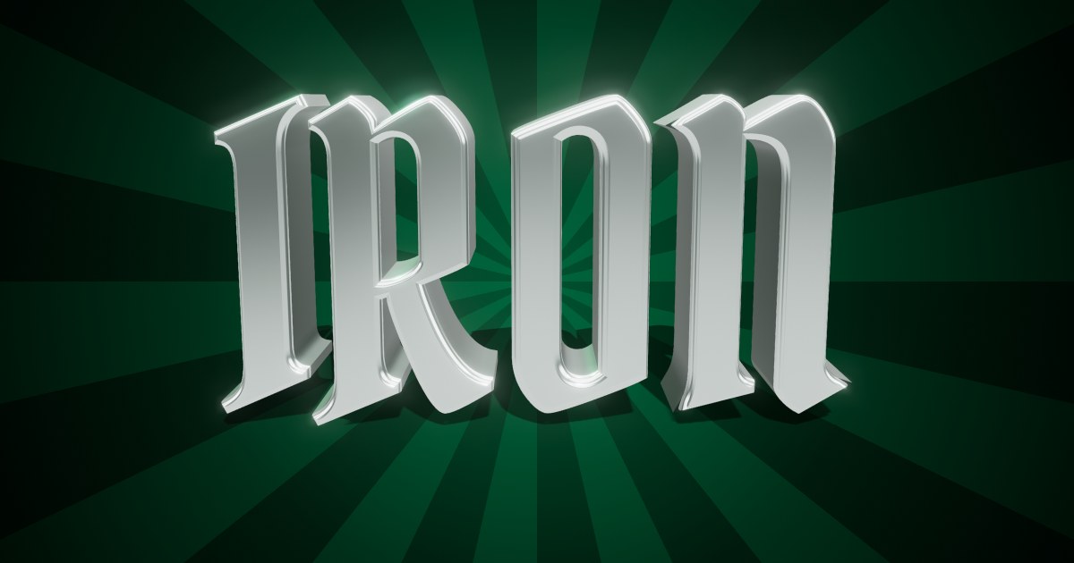 Iron 3D text effect