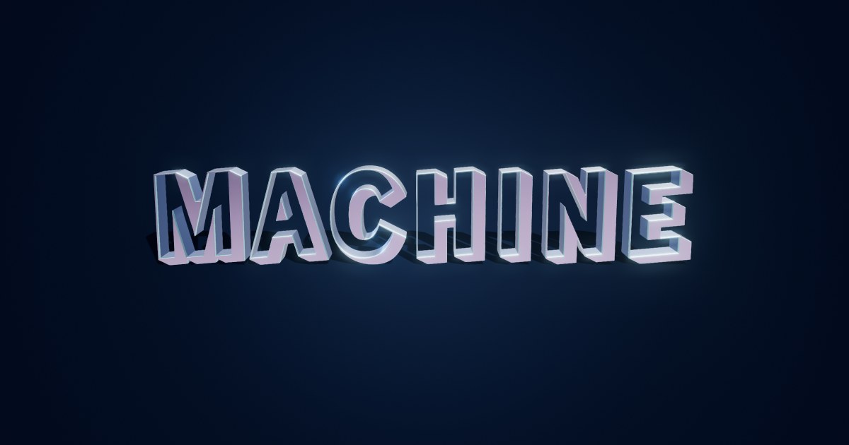 Machine 3D text effect