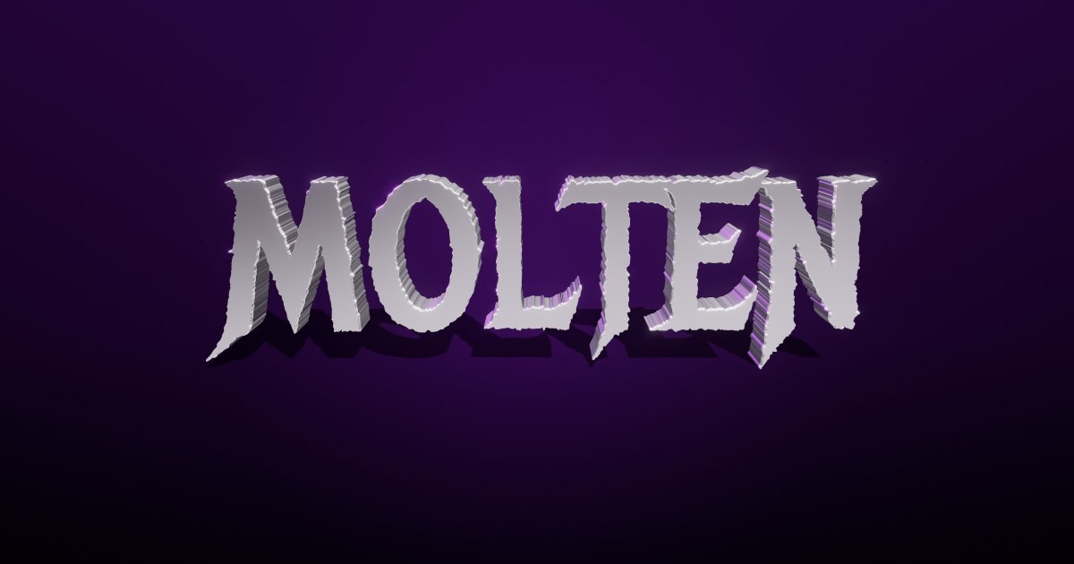 Molten 3D text effect
