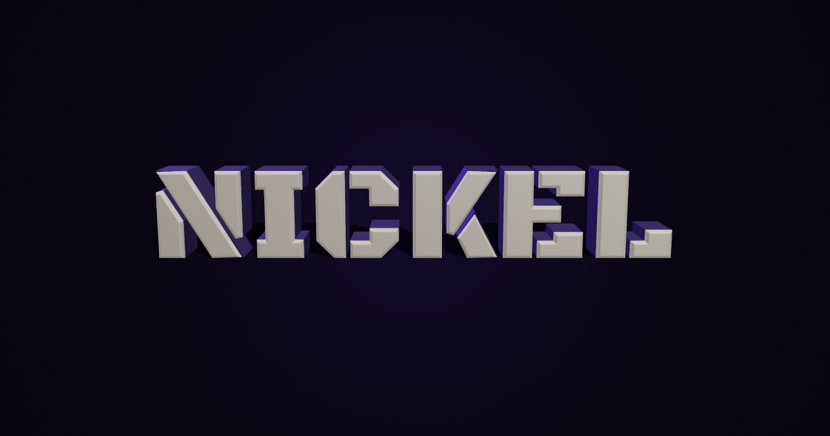 Nickel 3D text effect