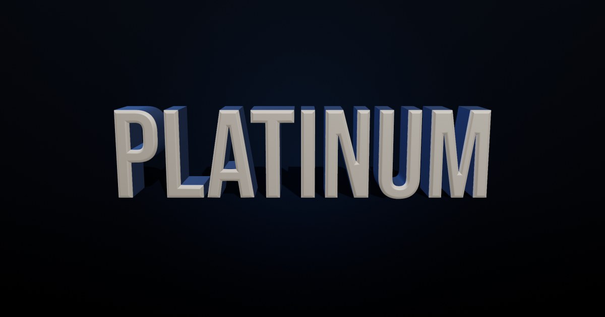 Platinum 3D text effect