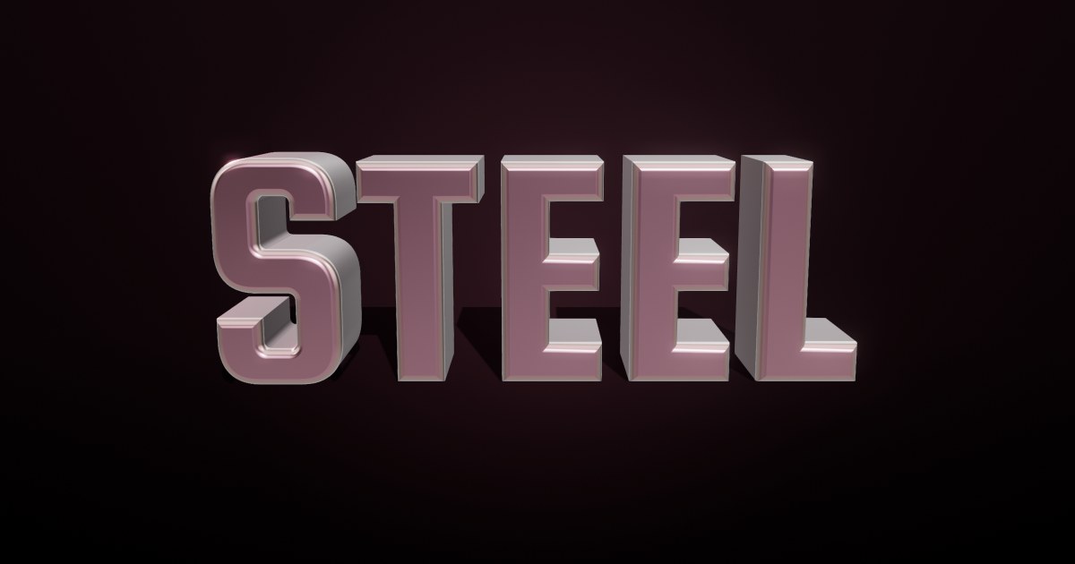 Steel 3D text effect