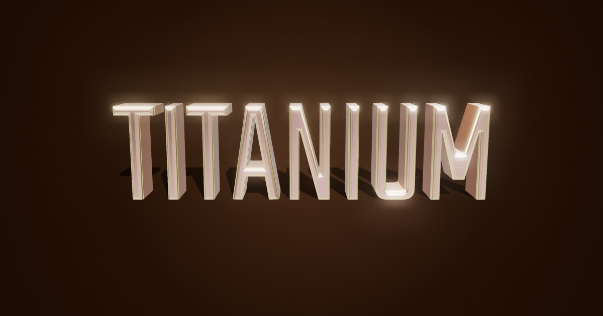 Titanium 3D text effect