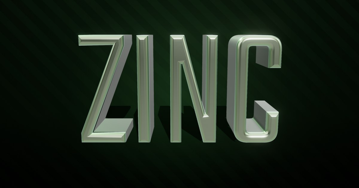 Zinc 3D text effect