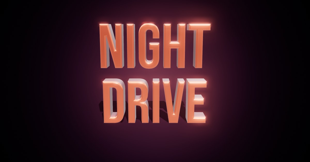 Midnight Drive 3D text effect