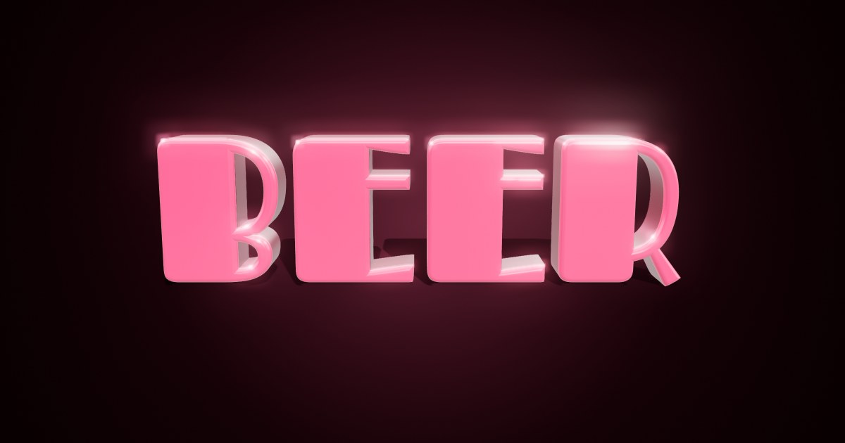 Beer 3D text effect