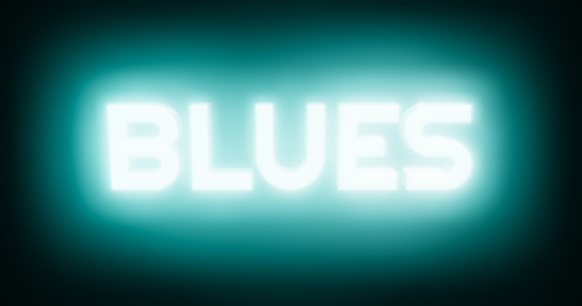 Blues 3D text effect