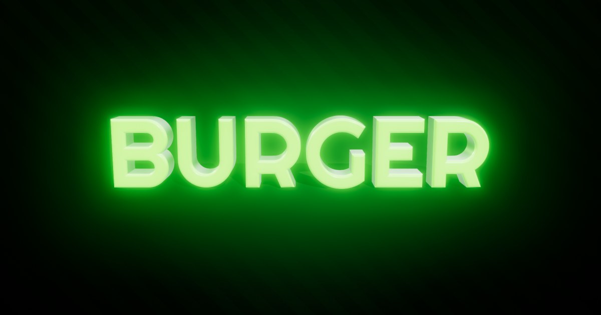 Burger 3D text effect