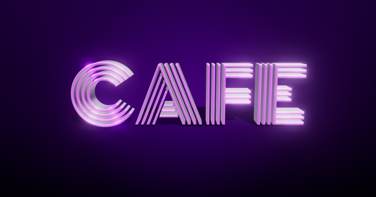 Cafe 3D text effect