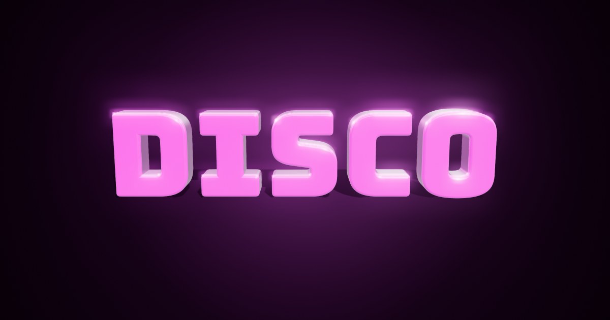 Disco 3D text effect