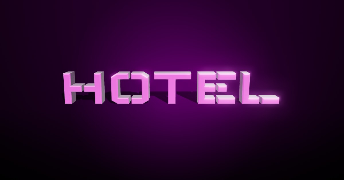 Hotel 3D text effect