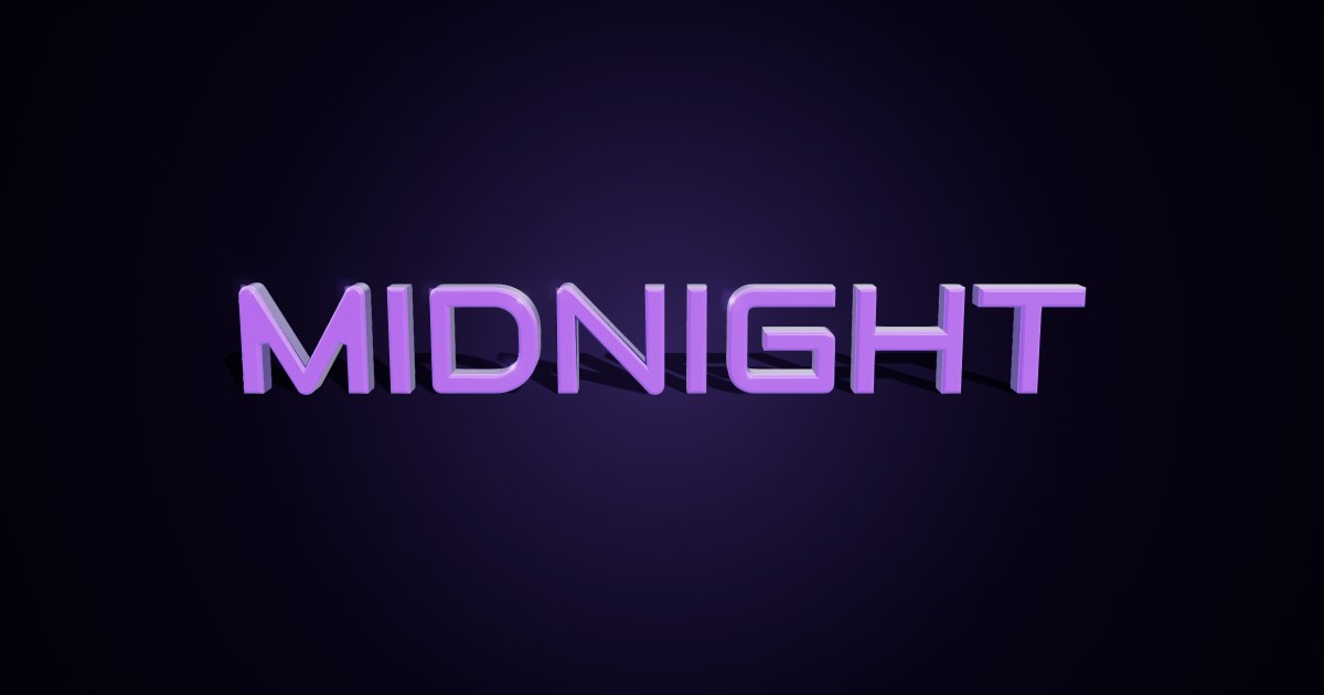 Midnight 3D text effect