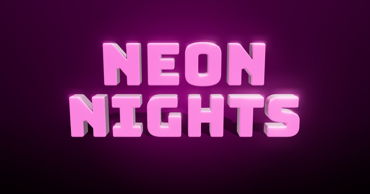 Neon Night 3D text effect