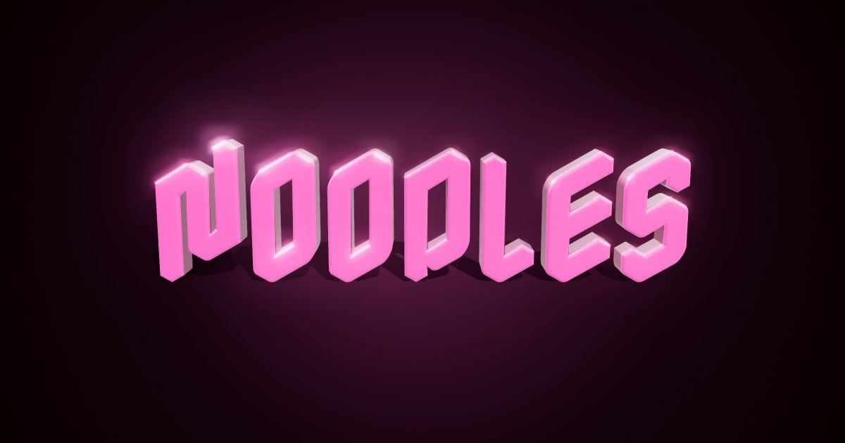 Noodles 3D text effect