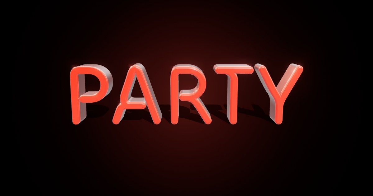 Party 3D text effect