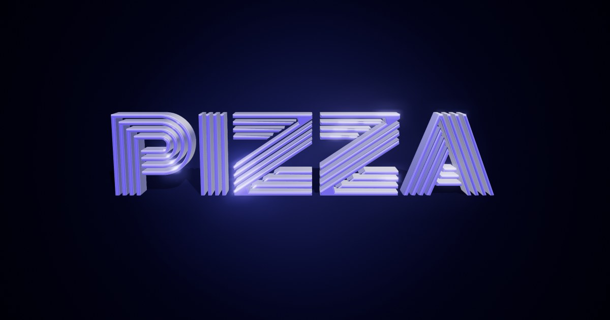 Pizza 3D text effect