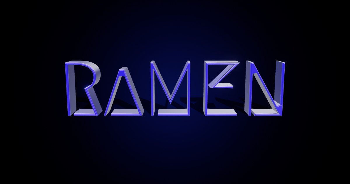 Ramen 3D text effect