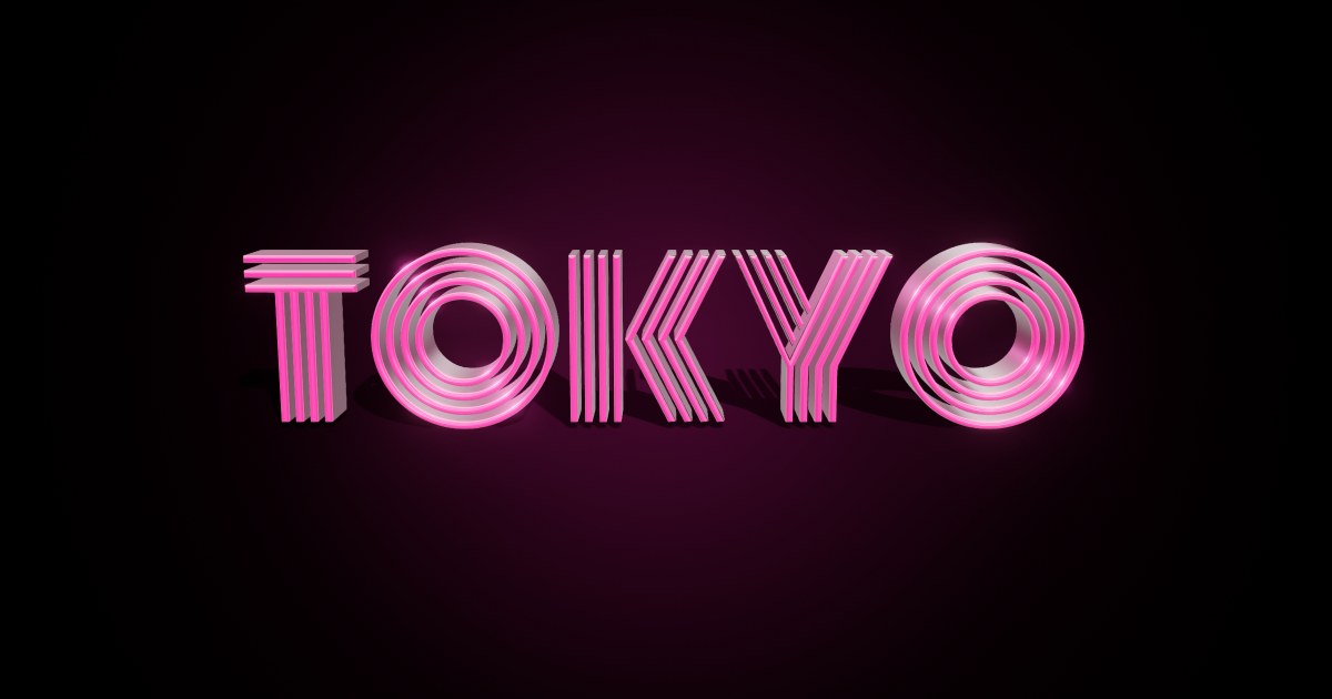 Tokyo 3D text effect
