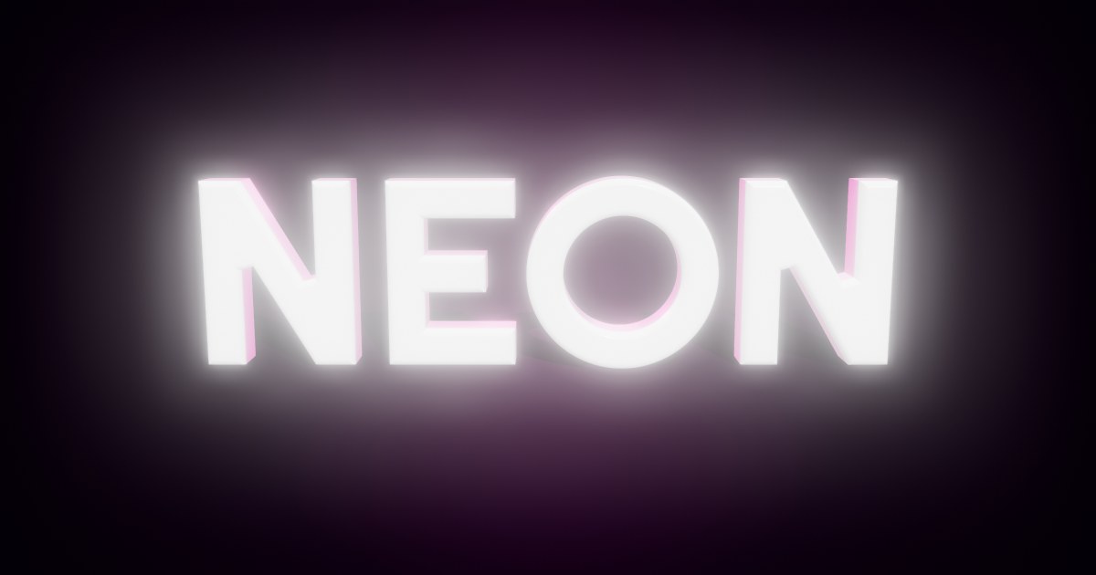 Neon Tube 3D text effect