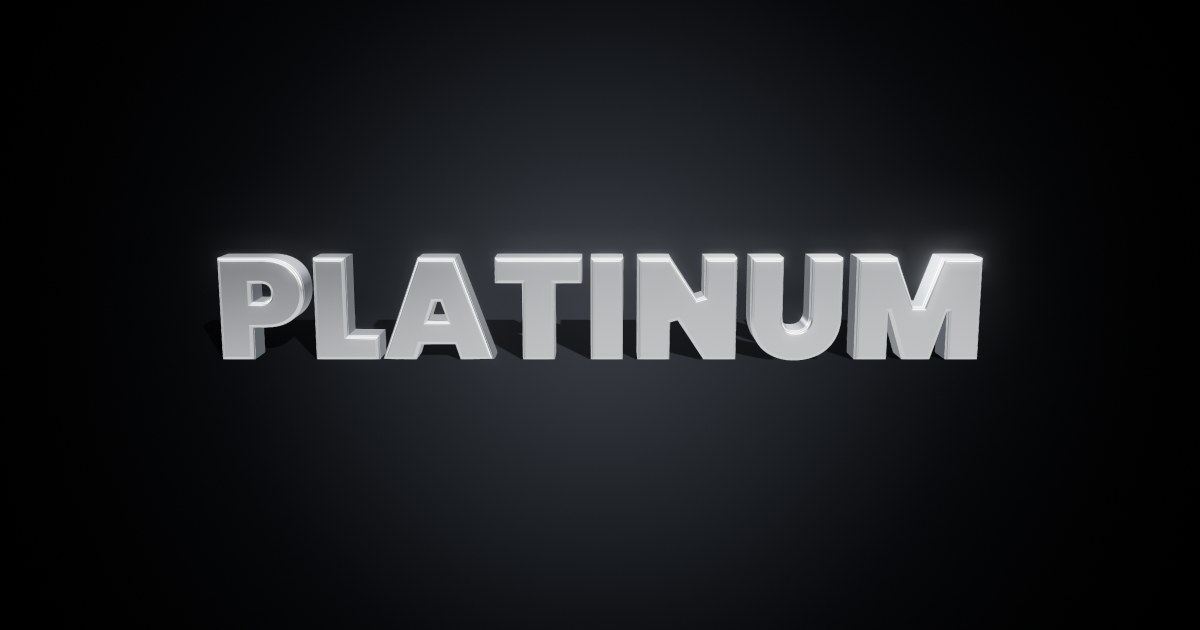 Platinum 3D text effect