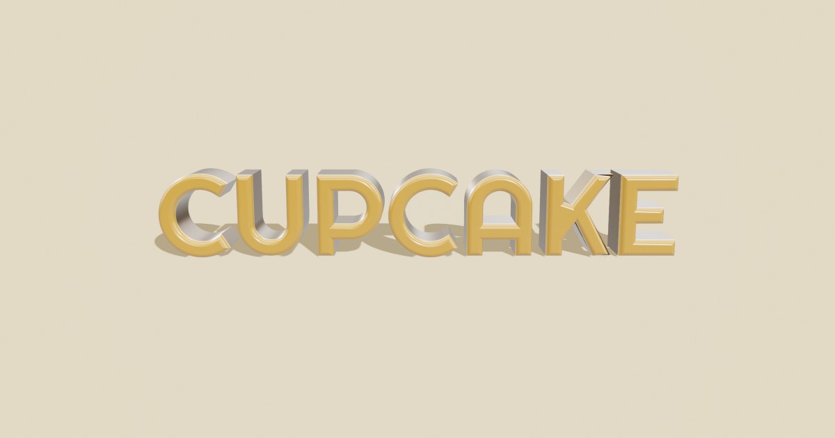 Cupcake 3D text effect
