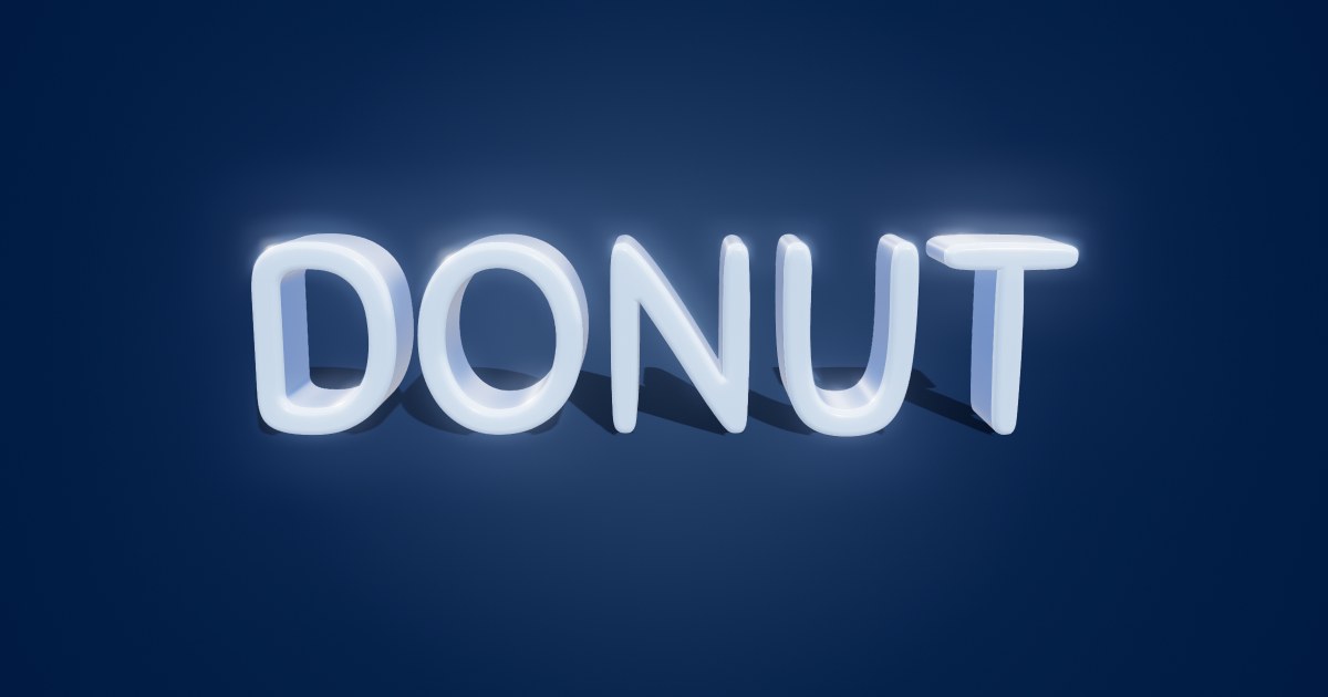 Donut 3D text effect
