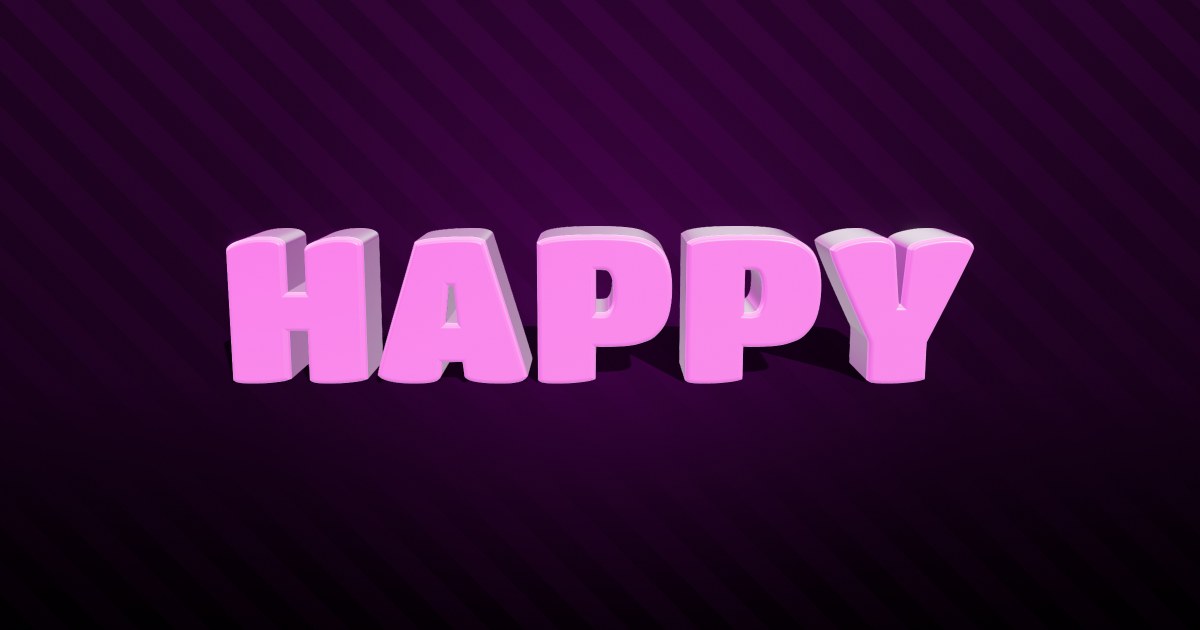 Happy 3D text effect